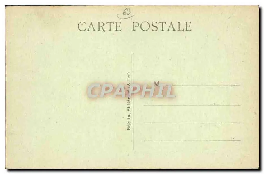 Dança da Auvergne — A pitoresca Auvergne — série 158, editor Régénin (St-Germain-l'Allee) - Verso