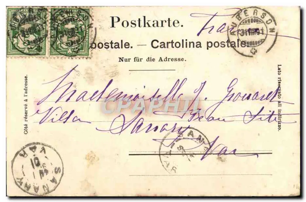 Chalvy de la Jolondias — paysage montagneux avec vaches — éditeur A.D.-BS - Verso
