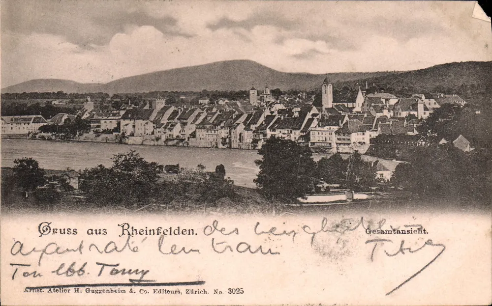 Rheinfelden — vista generale — Atelier H. Guggenheim & Co. Zürich, n° 3025 - Recto