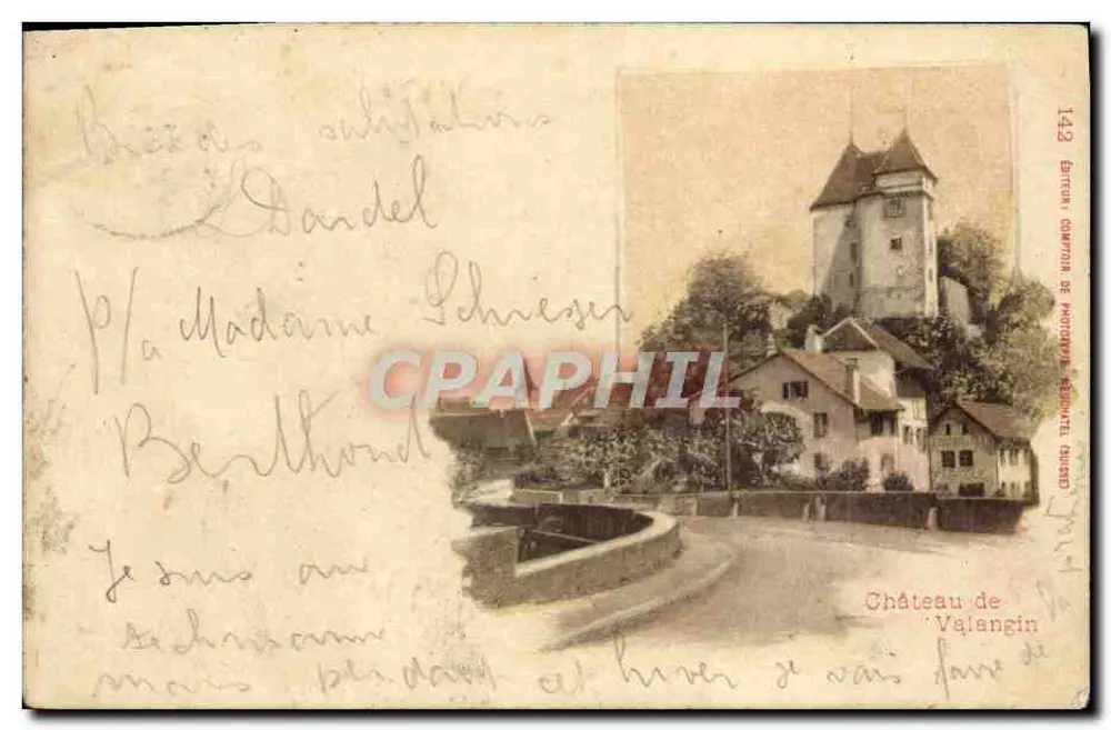 Castelo de Valangin — Editor Comptoir de Photographie Régimental (Buisse) — n° 142 - Frente