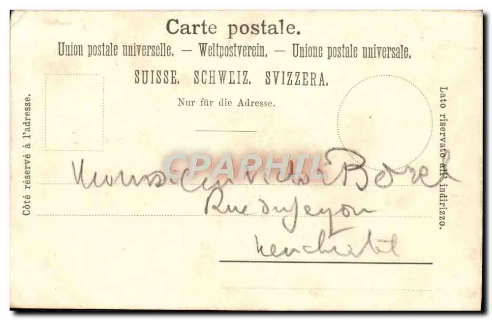 Laupen — vista da cidade e do castelo — editor não visível - Verso