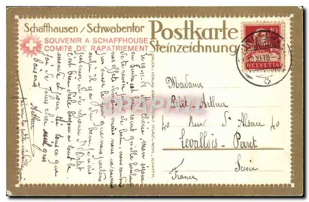 Schaffhausen / Schwabentor — vista del portale — J. NOHL - Verso