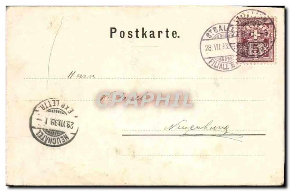 Vista de Stuttgart — Instituto — editor desconhecido, número de série não visível - Verso