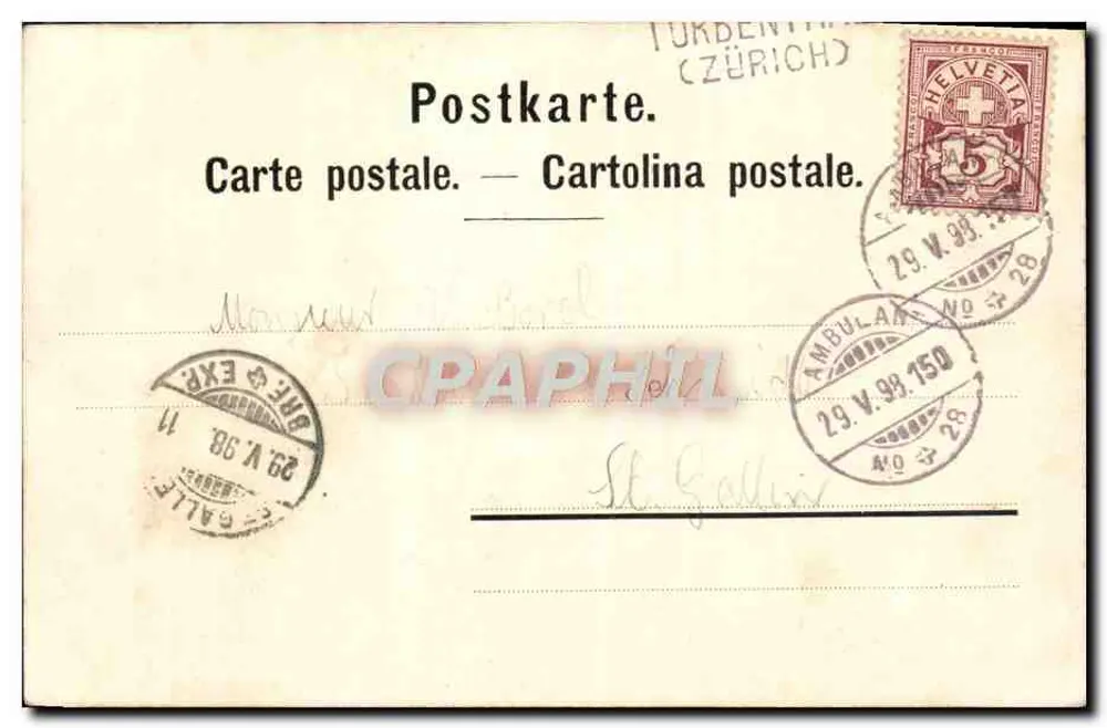 Gyrenbad — vista sobre o Tössthal — editor não identificado - Verso