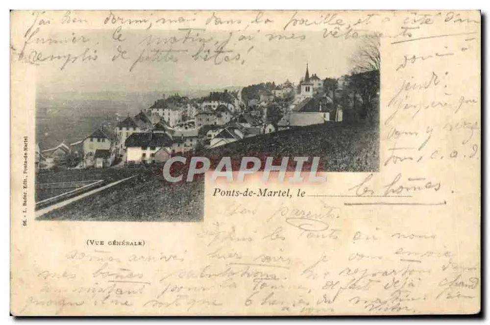 Ponts-de-Martel — Vue générale — G. L. BUDER, Éditeur, Ponts-de-Martel - Awers