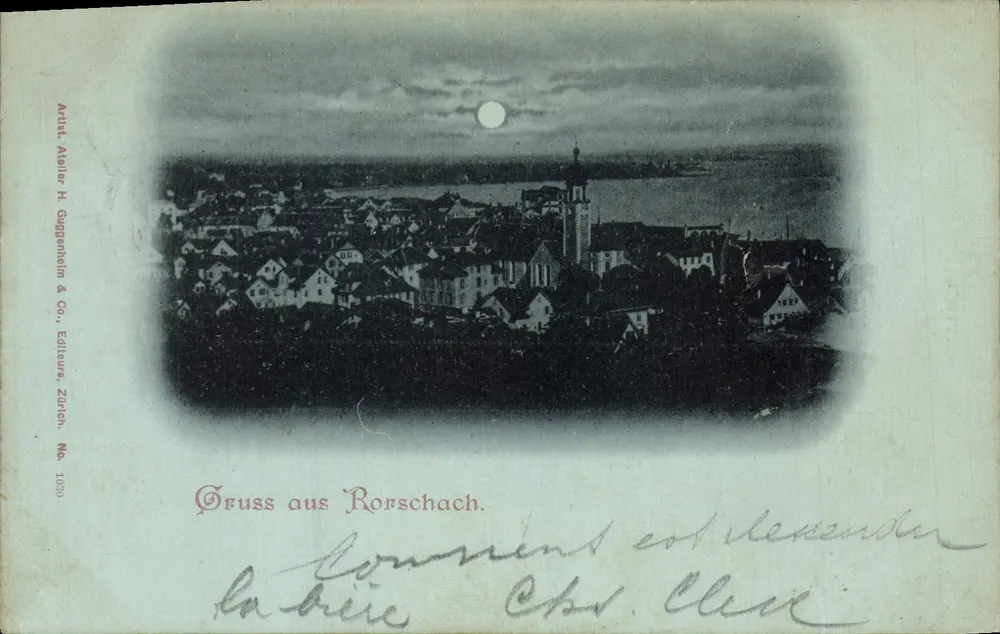 Vista de Rorschach — editor H. Guggenheim & Co., Zurique, n° 1030 - Frente