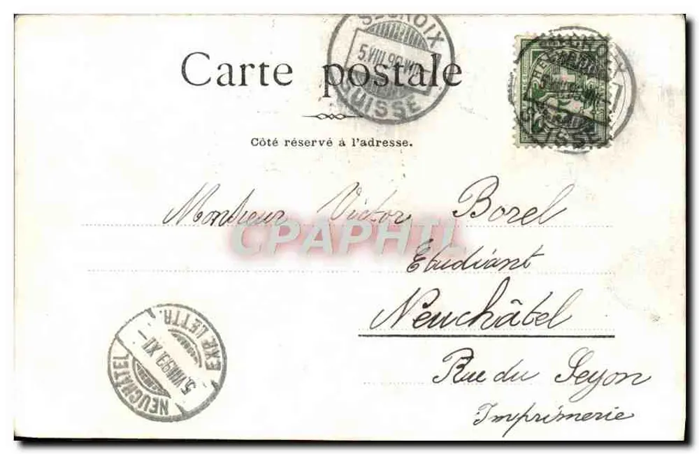 Sainte-Croix — vista aérea — Office de Photographie Attinger, Neuchâtel, n°116 - Verso
