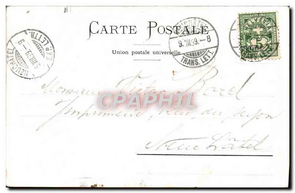 Le Champ-du-Moulin und Le Creux-du-Van — Bergansicht mit Dorf — Verlag J. Véga, Nummer nicht sichtbar - Rückseite