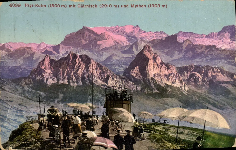 Rigi-Kulm (1800 m) — panoramische uitzicht met Glärnisch (2910 m) en Mythen (1903 m) — Uitgever Photolabor Zürich, n° 4099 - Voorkant