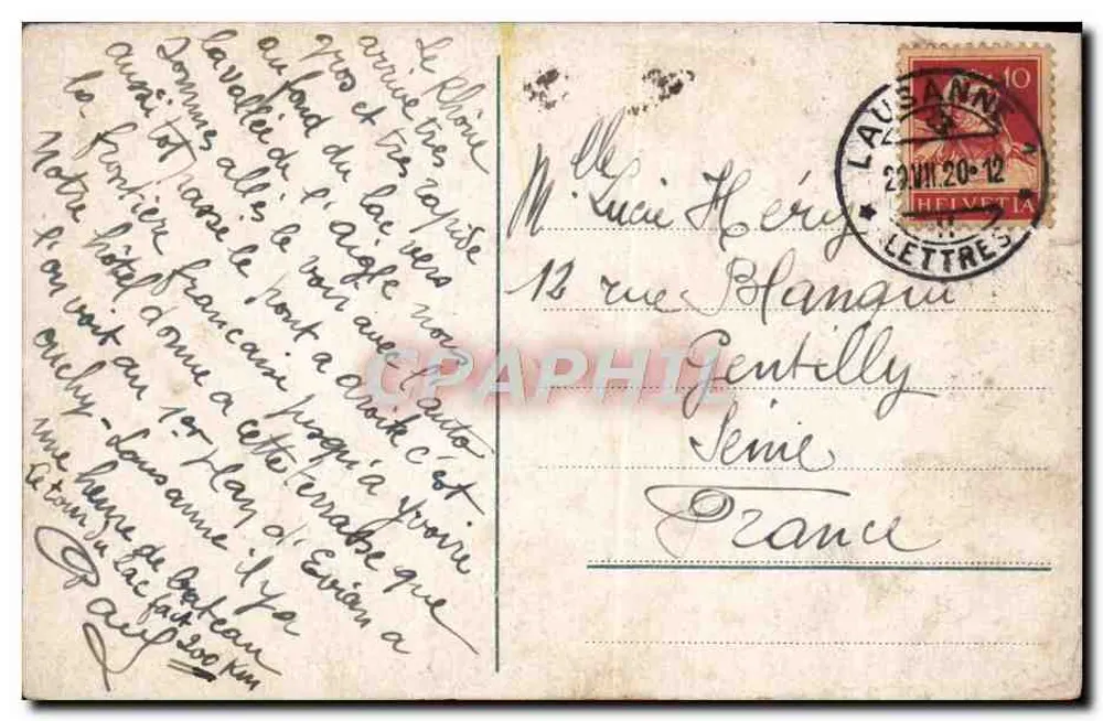 लॉज़ान और लेमन झील — पैनोरमा दृश्य — एडिटर अज्ञात - पीछे