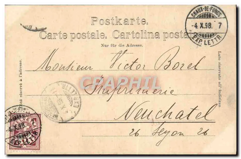Doubs-Wasserfälle — Erinnerung an den Doubs — Verlag von Aug. Reiss-Lazard, Colmar i. E. R. 2. - Rückseite