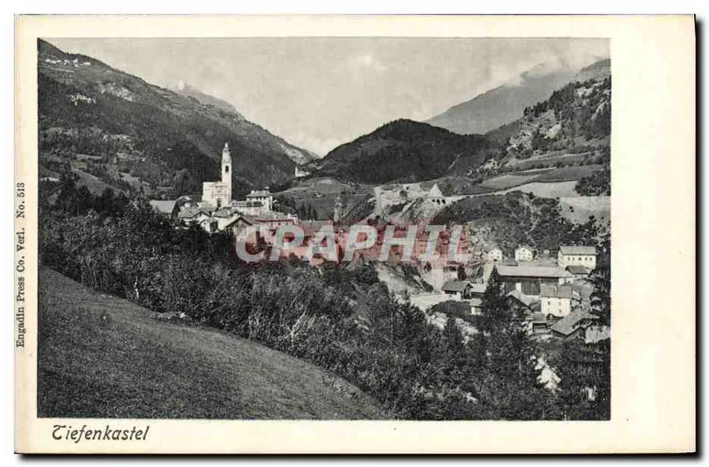 TiefenKastel — village en vallée — Enggadlin Press Co. Vert. No. 513 - Frente