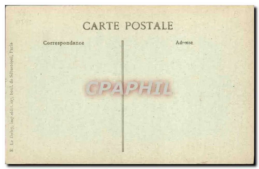 Rue Lhomond, 7 — Ehemalige Poststraße — E. Le Doley, Verlag Nr. 127, Holzschnitt von Sébastopol, Paris - Rückseite