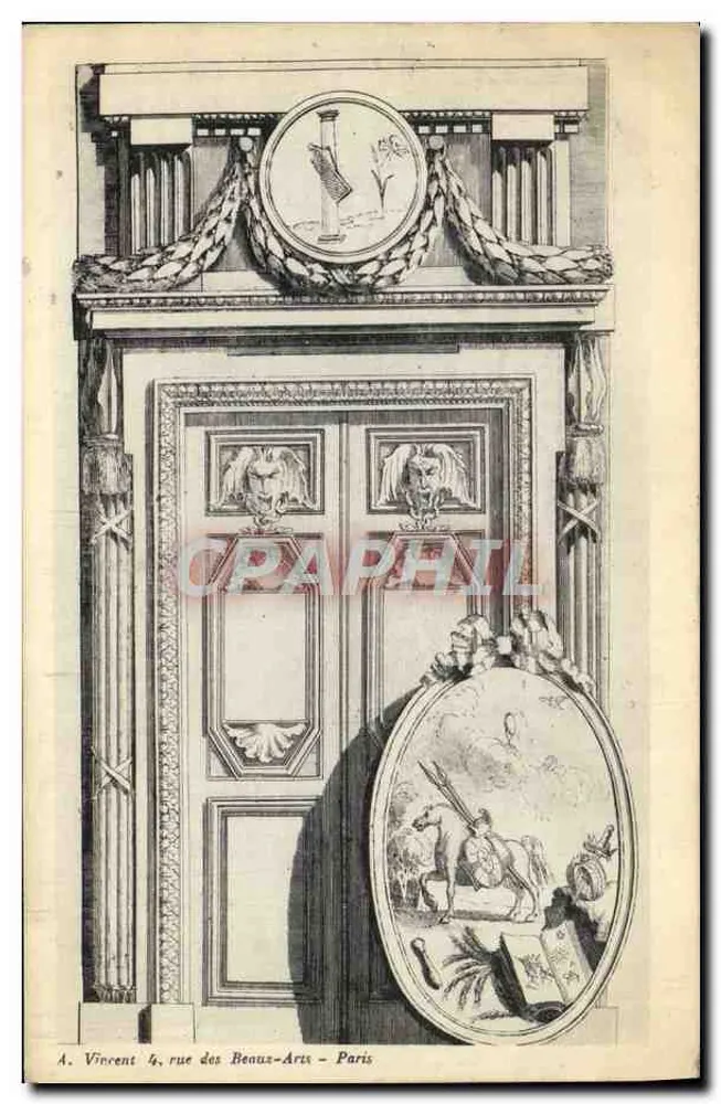 장식된 문 – A. Vincent, 4, rue des Beaux-Arts – Paris - 앞면