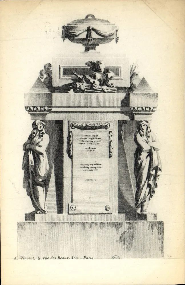 Monumento funerário — Paris — A. Vincent, 4, rue des Beaux-Arts - Frente