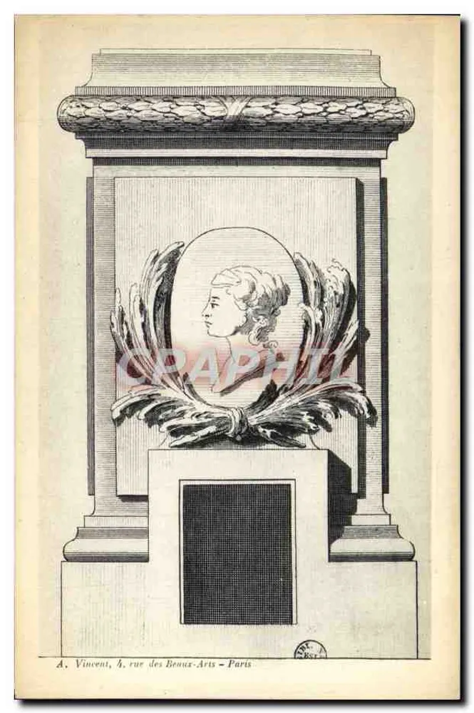 Busto feminino encadernado — gravura — A. Vincent, 4, rue des Beaux-Arts - Paris - Frente