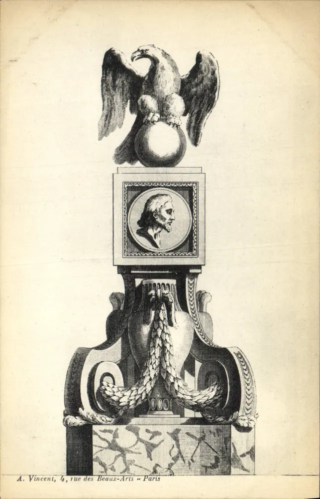 Monumento com águia imperial — A. Vincent, 4, rue des Beaux-Arts — Paris - Frente