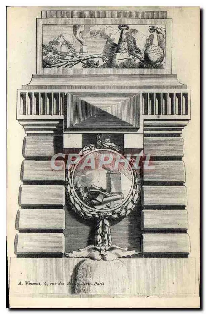 Janela de estilo clássico — detalhes arquitetônicos e decorativos — A. Vinicens, 4, rue des Beaux-Arts-Paris - Frente