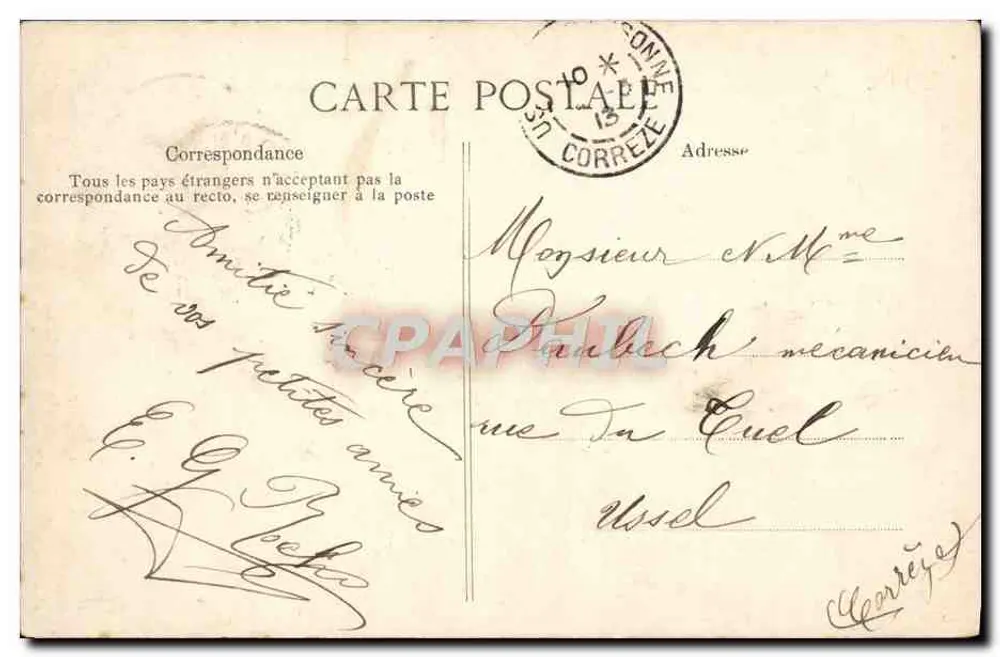 Die pittoreske Auvergne — Schafe auf der Weide — Verlag B.D. Nr. 497 - Rückseite