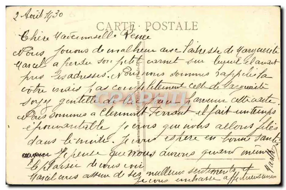 Mont-Dore — Puy du Sancy (1886 m de altitude) — A Poética da Auvergne — A.C. — G.d'O - Verso