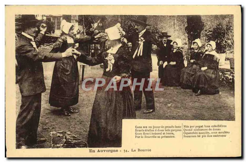 Na Auvergne - 34. A Bourrée — Edições Malroux-Aurillac - Frente