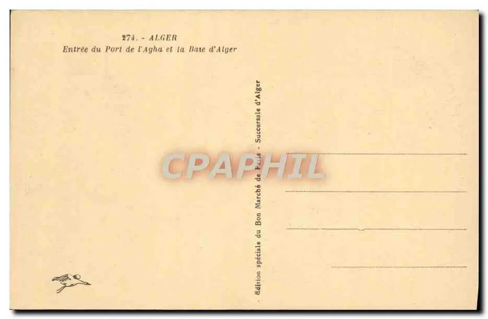 Eingang zum Hafen von Algier — Algier — Sonderausgabe des Bon Marché de Paris - Rückseite