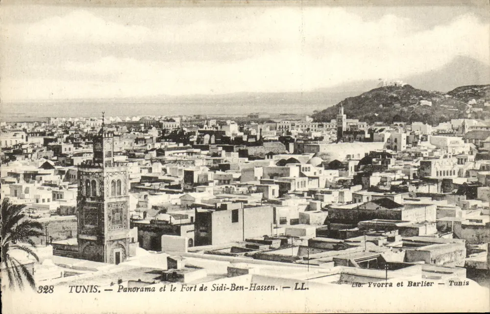 Tunis — Panorama und das Fort von Sidi-Ben-Hassen — Lib. Yvorra et Barlier — Tunis - Vorderseite