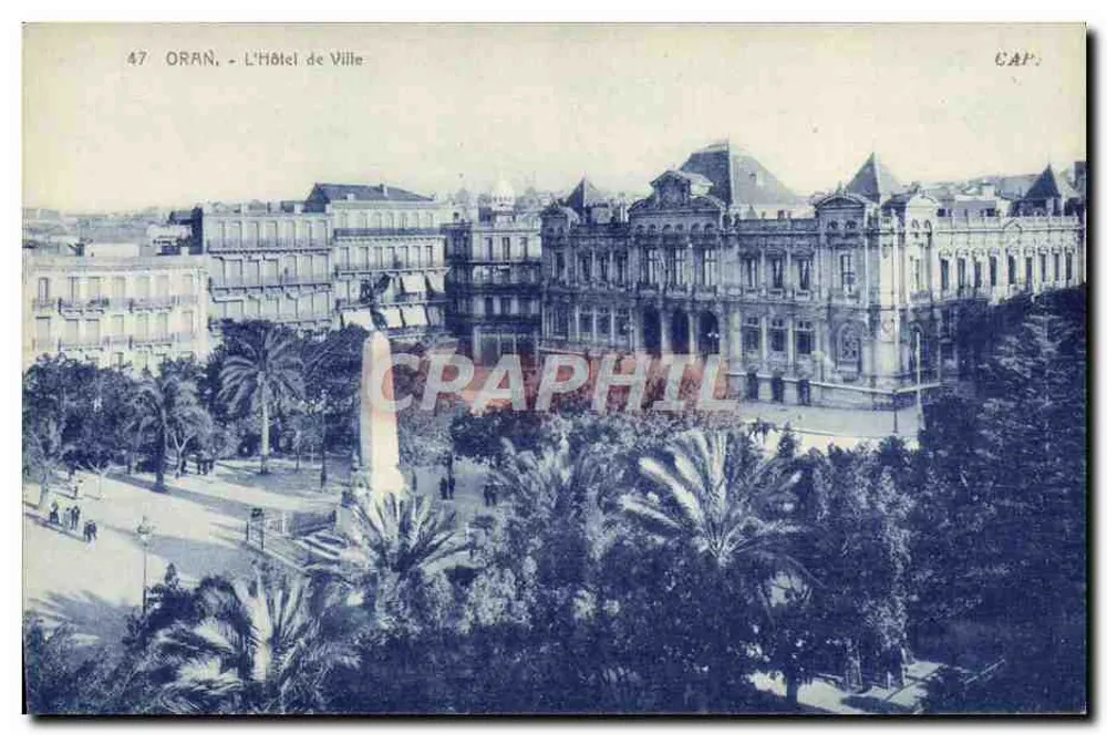 Oran - O Hotel de Ville — editor Planczaud, n° 47 - Frente