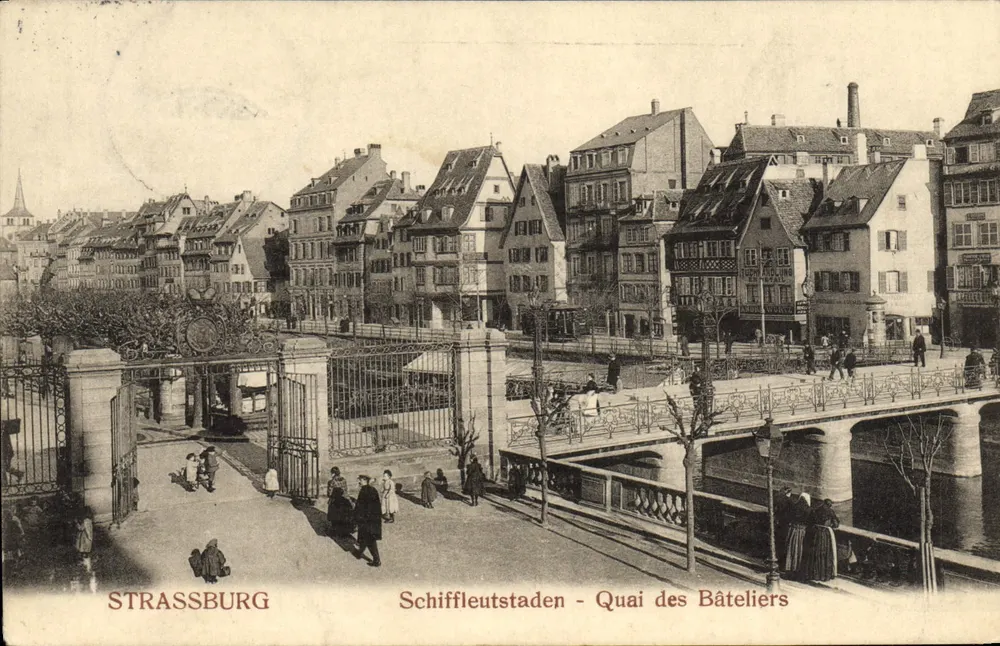 Strasbourg - Quai des Bâtelières — Schiffleutstaden — editor J. Manius & Cie - Frente