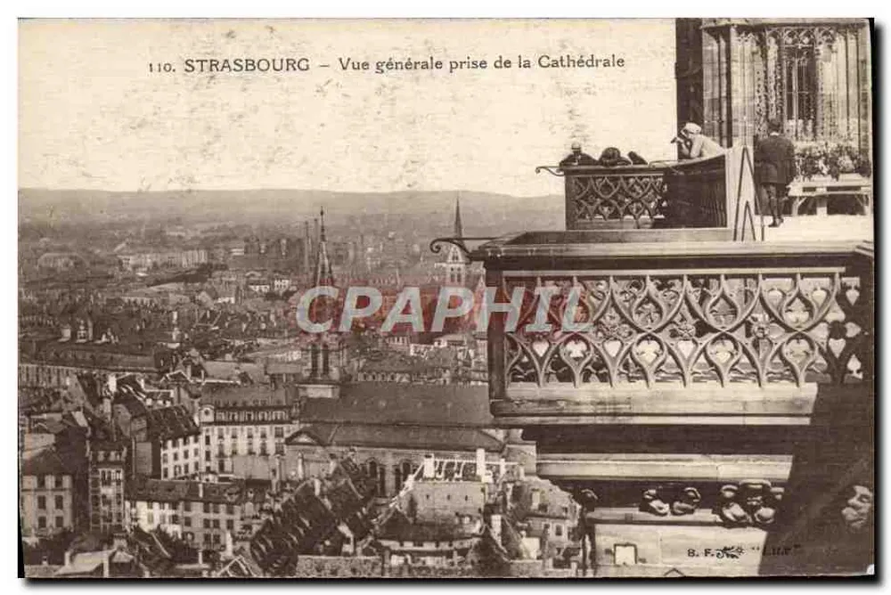 Straßburg – Allgemeiner Blick vom Dom aus — B. F. Ollivier, Nr. 110 - Vorderseite