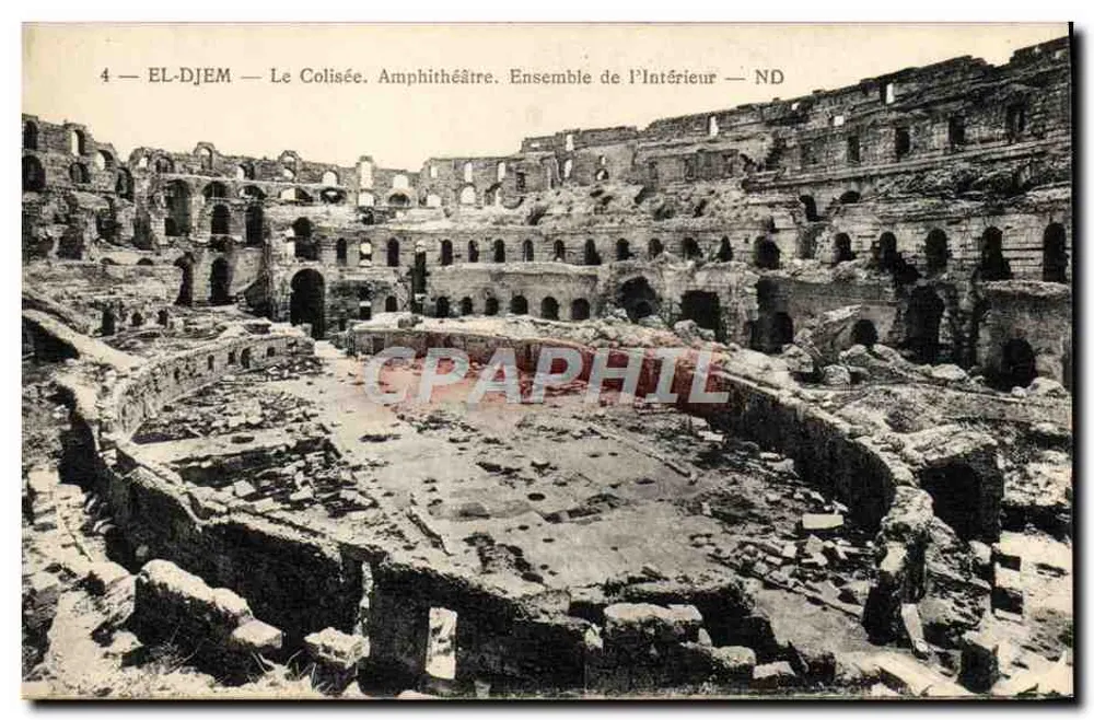 El Djem — Das Kolosseum. Amphitheater. Innenansicht — ND - Vorderseite