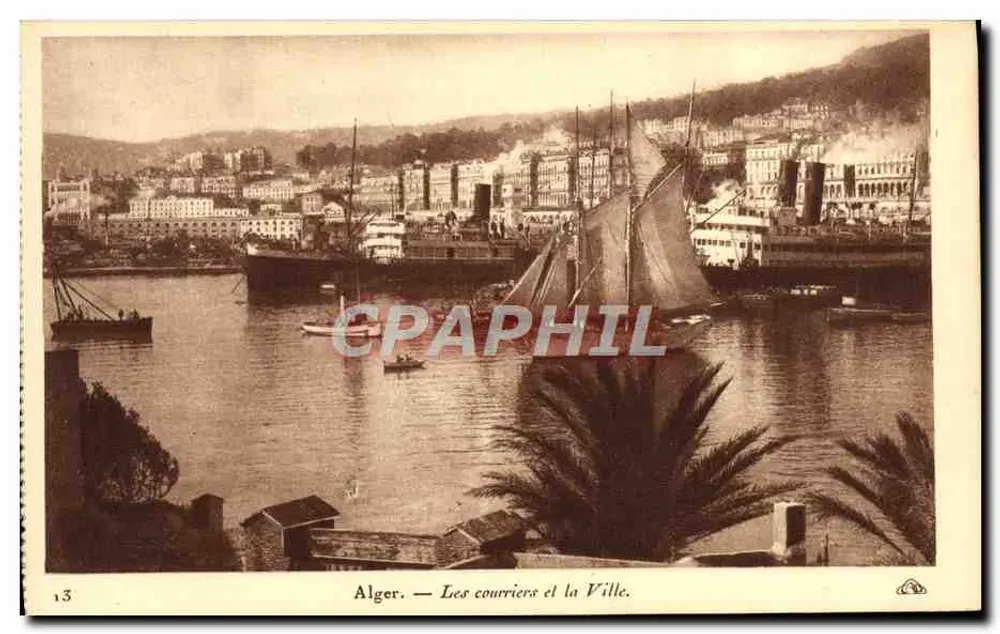 Alger — Die Boten und die Stadt — Verlag: Cie d'Imprimerie des Arts Photographiques - Straßburg - Vorderseite
