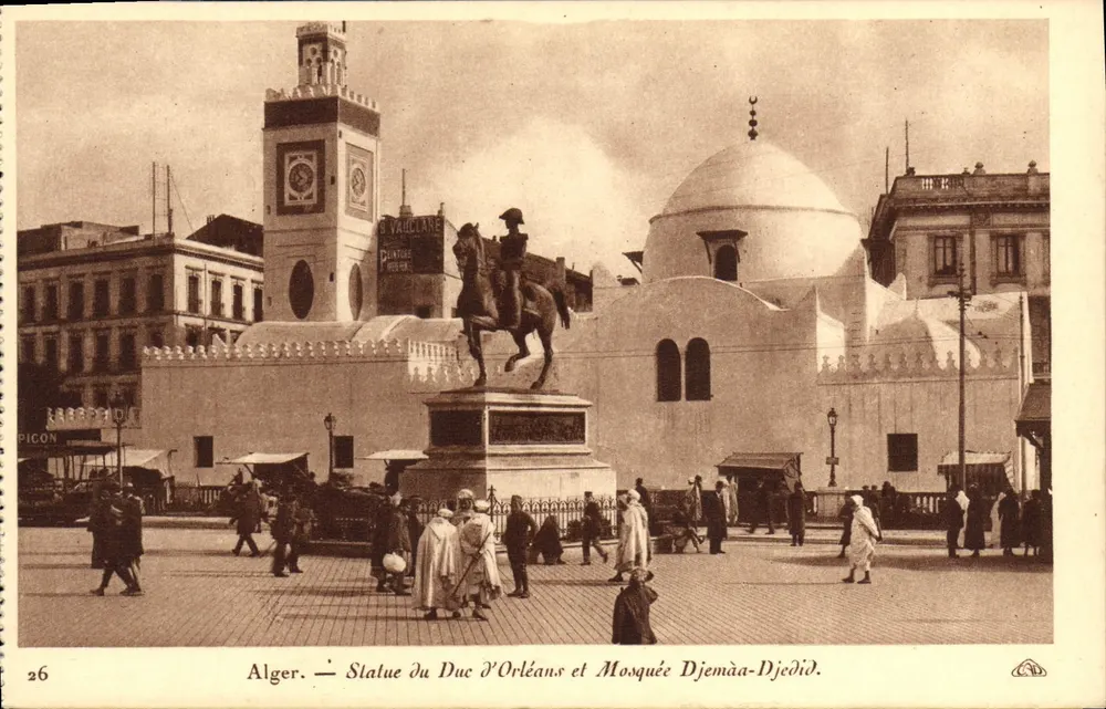Alger — Statue des Herzogs von Orléans und Moschee Djemâa-Djedid — Picon, n°26 - Vorderseite