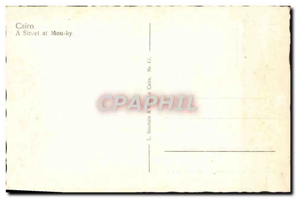 Kair — Ulica Moussky — L. Scotrizis & Cie, Kair, Nr 67 - Rewers