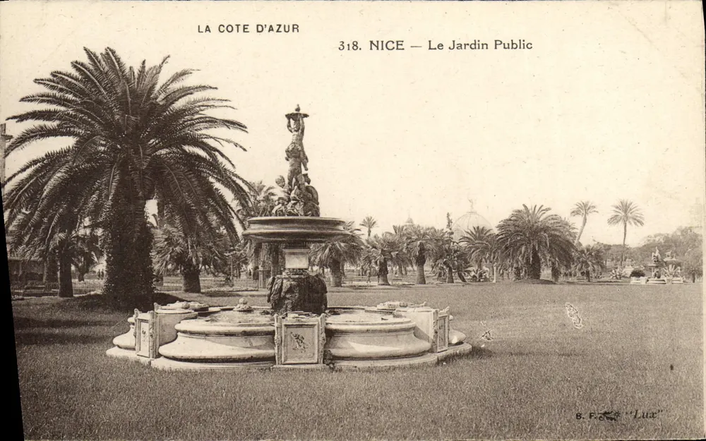 Nice — O Jardim Público — B.F. 'Lux' n°318 - Frente