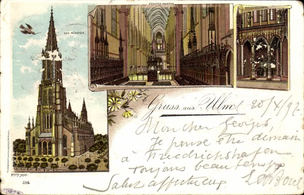 Ulm — Catedral de Ulm — editor Anzatzmann & Laub, n° 338 - Frente