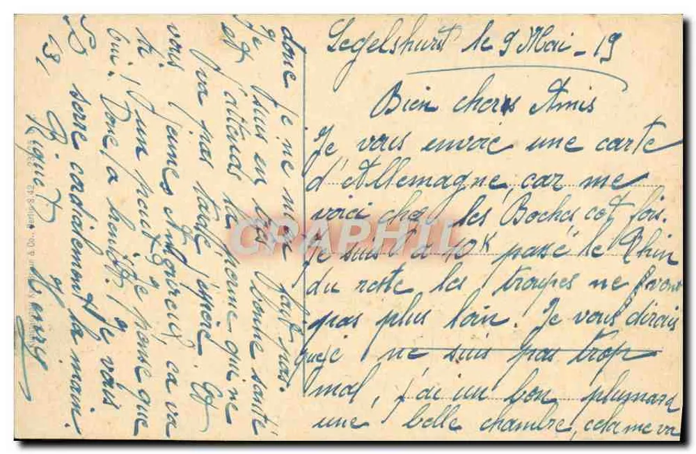Am Rhein bei Kehl — vista do rio Reno — editor N. P. & Co. (número de série não visível) - Verso