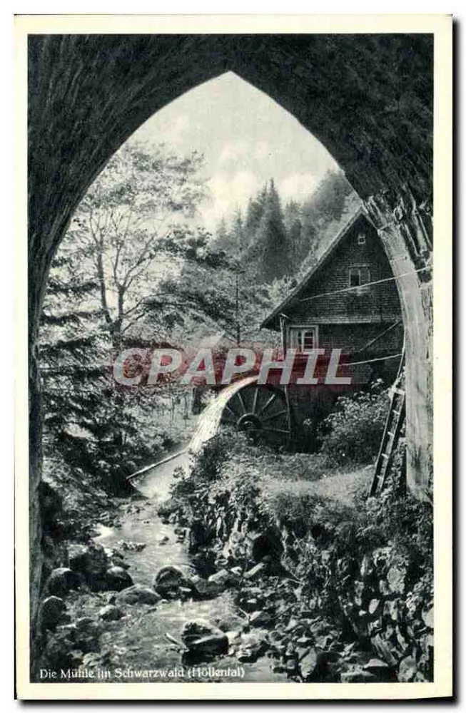 La Moulins im Schwarzwald (Höllental) — Ansicht durch ein Bogenfenster — Verlag Kunstverlag Erwin Br. Freiburg i. Br. - Vorderseite
