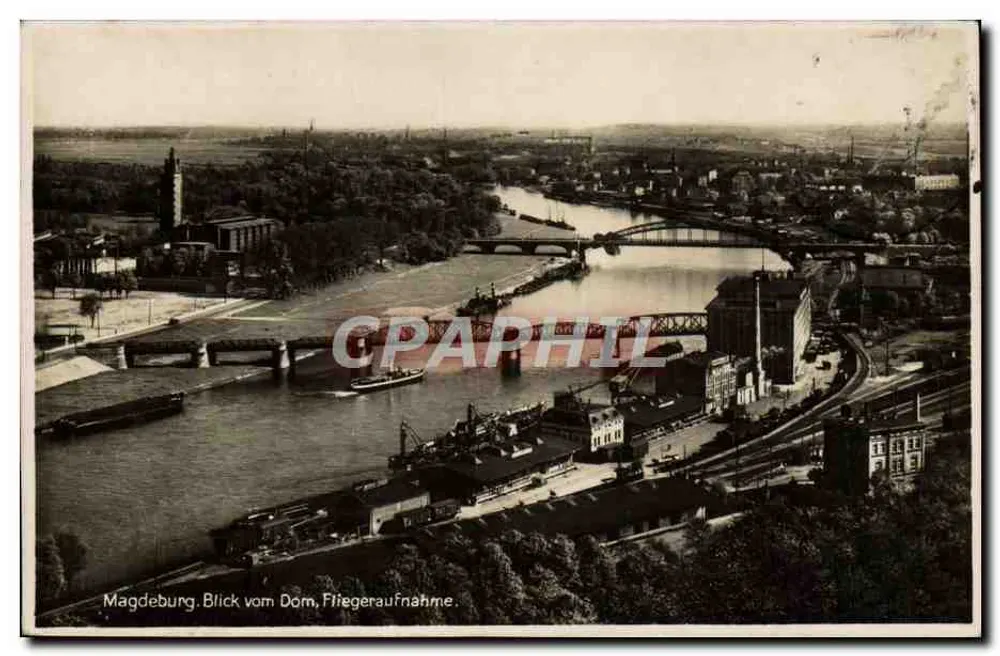 Magdeburg — Luftaufnahme vom Dom — Authentische Fotografie, Nr. 3198/7564 - Vorderseite