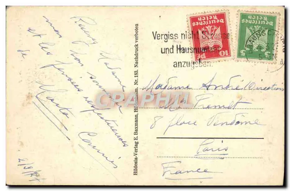Braunschweig — Alter Hof (Reichstraße) — Hildesheim, E. Baxmann Verlag - Achterkant