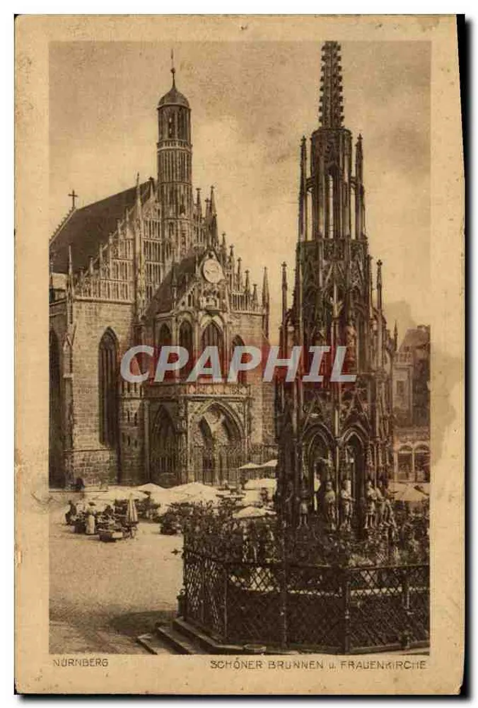 Nürnberg — Schönbrunnen und Frauenkirche — Verlag unbekannt - Vorderseite