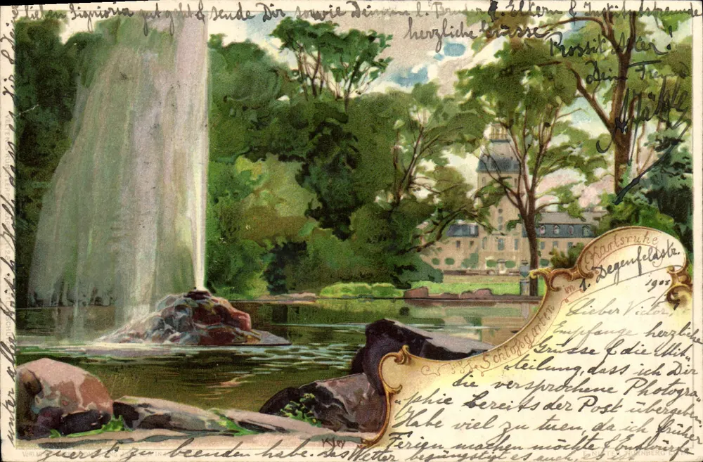 Castelo de Gräfesruhe — cascata — editor VERTSCHER & CO. n° 107 - Frente