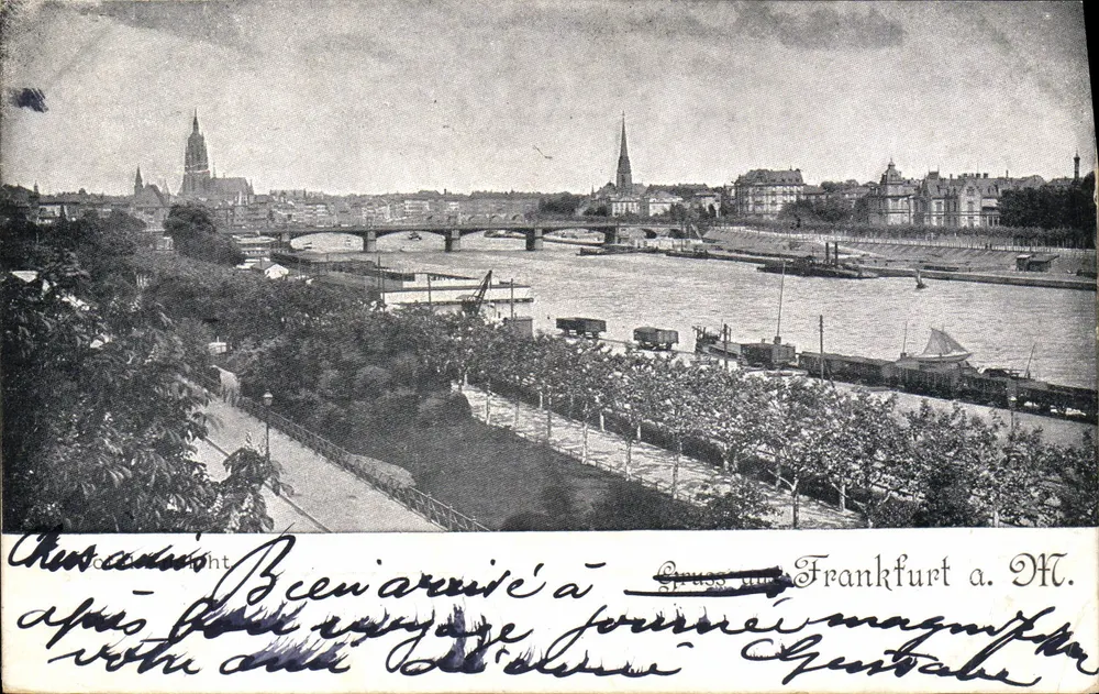 Vista da cidade de Frankfurt am Main — editor F. Ehrenfeld a. M. - Frente