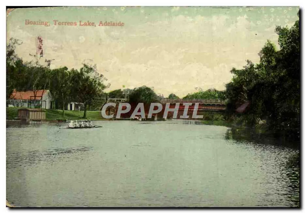 Barco a remos no lago Torrens — Adelaide — editor desconhecido, número de série não visível - Frente