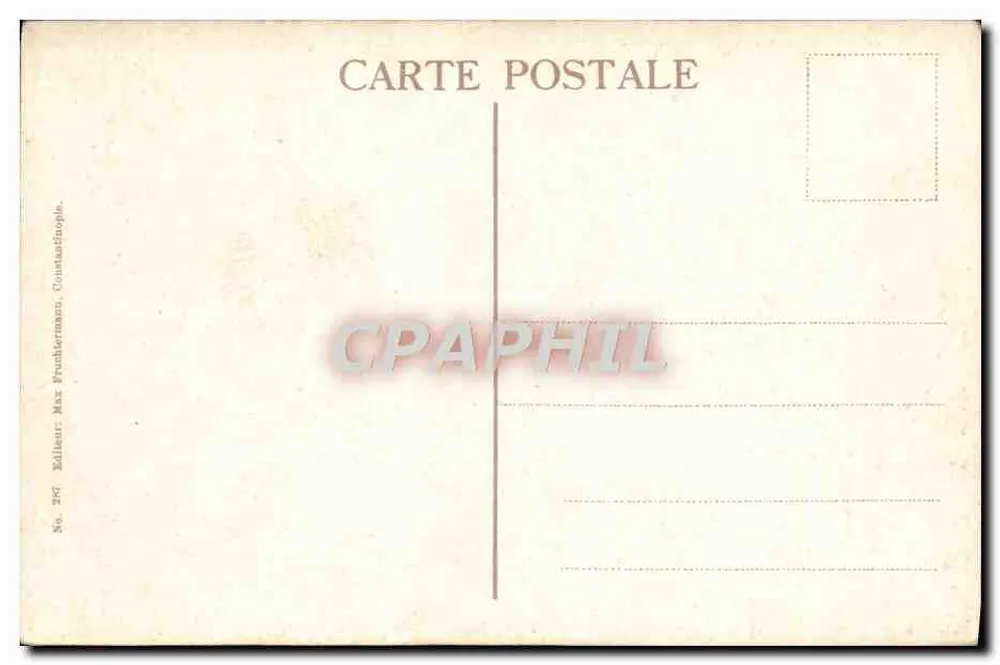Botschaft Frankreichs, Thérapia - Bosporus — Verlag Max Prunlermann, Konstantinopel, Nr. 267 - Rückseite