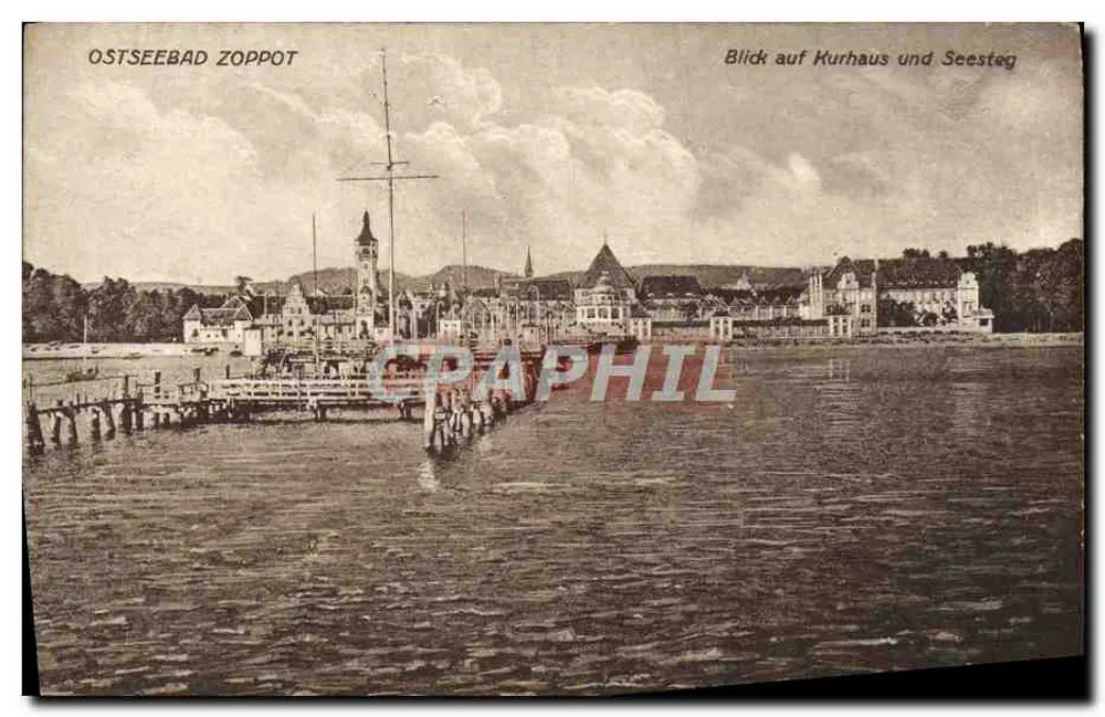 Ostseebad Zoppot — Ansicht des Kurhauses und Seesteg — Verlag Berlin, Nr. 745 - Vorderseite
