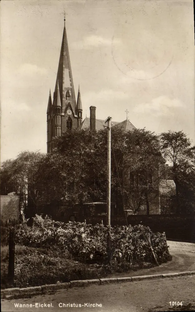 Wanne-Eickel — Igreja de Cristo — Editora A. Rubin & Co., Dresden - Frente