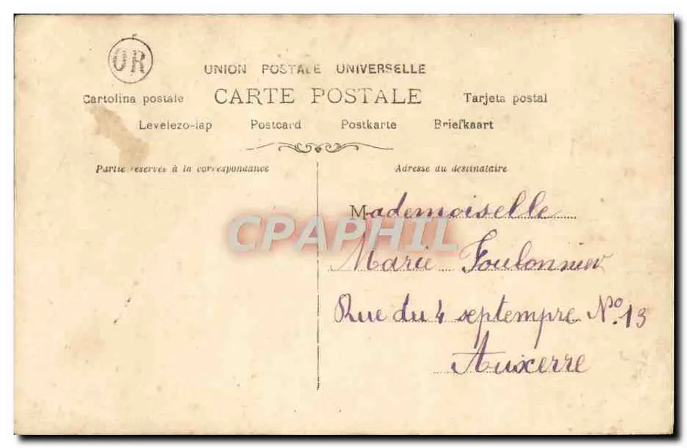 Frau mit Blumenhut — Portrait — Phototypie Paulitinger, Paris, n°1236 - Rückseite