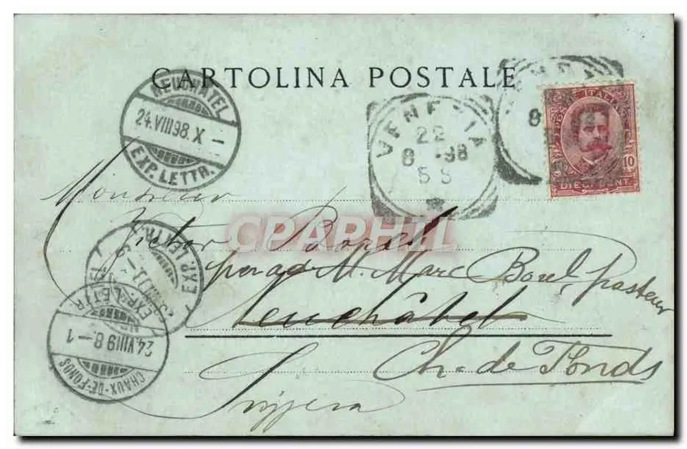 Vista de Veneza — Campanile e Doge — Cartolina Postal - Verso