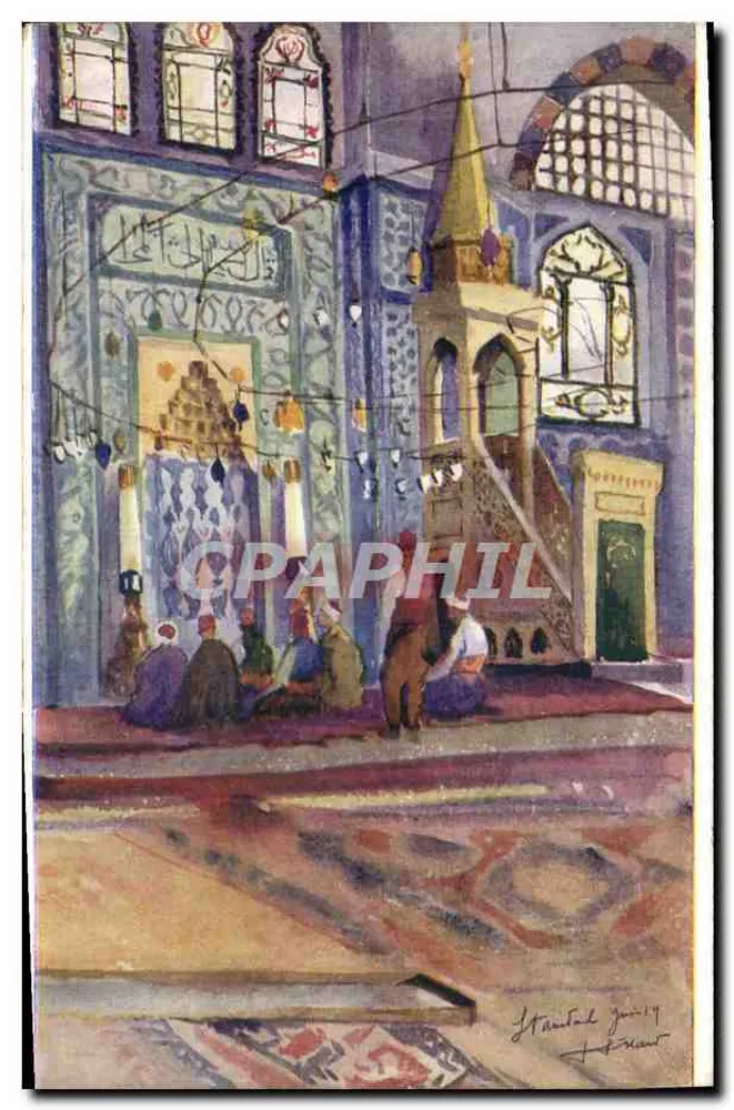 Innenansicht der Moschee in Istanbul — Künstlerische Darstellung — Verlag Douillaro, Nr. 13196 - Vorderseite